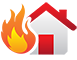 property fire and smoke damage icon