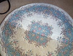 cleaning a rug